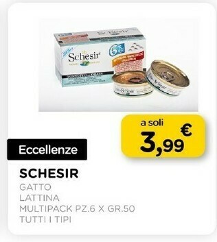 Arcaplanet Schesir gatto lattina multipack offerta