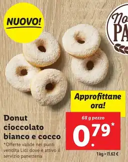 Lidl Donut cioccolato bianco e cocco offerta