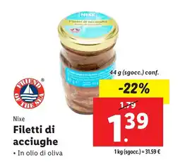 Lidl Nixe Filetti di acciughe offerta