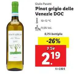 Lidl Giulio Pasotti Pinot grigio delle Venezie DOC offerta