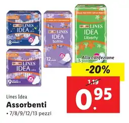 Lidl Lines Idea Assorbenti offerta