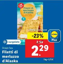 Lidl Ocean Sea Filetti di merluzzo d'Alaska offerta