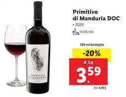 Lidl Primitivo di Manduria DOC offerta