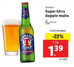Lidl Tennent's Super birra doppio malto offerta