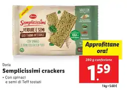 Lidl Doria Semplicissimi crackers offerta