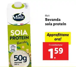 Lidl Matt Bevanda soia protein offerta