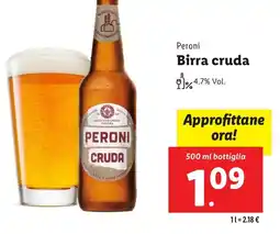 Lidl Peroni Birra cruda offerta