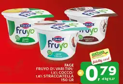 Extra Supermercati Fage fruyo 0% vari tipi/ 1,3% cocco/ 1,8% stracciatella offerta