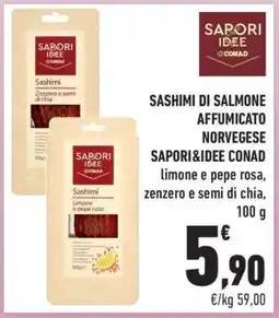 Conad SASHIMI DI SALMONE AFFUMICATO NORVEGESE SAPORI&IDEE CONAD offerta