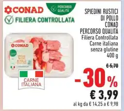 Conad SPIEDINI RUSTICI DI POLLO CONAD PERCORSO QUALITÀ offerta
