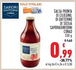 Conad Salsa pronta di ciliegino, di datterino di Sicilia Sapori&Dintorni Conad offerta