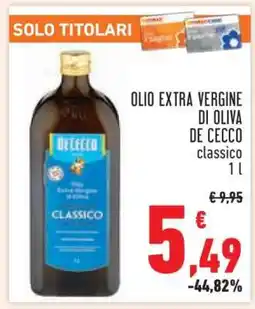 Conad OLIO EXTRA VERGINE DI OLIVA DE CECCO classico 1 l offerta
