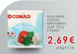 Conad Mozzarella CONAD latte italiano offerta