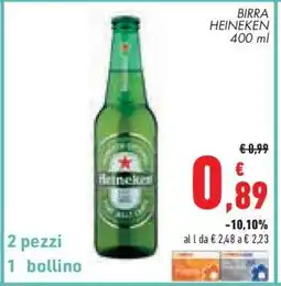 Conad BIRRA HEINEKEN 400 ml offerta