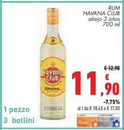 Conad RUM HAVANA CLUB añejo 3 años 700 ml offerta