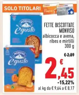 Conad Fette Biscottate Monviso offerta