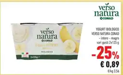 Conad YOGURT BIOLOGICO VERSO NATURA CONAD offerta