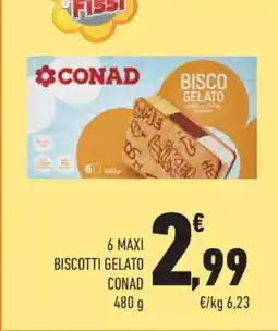 Conad 6 MAXI BISCOTTI GELATO CONAD offerta