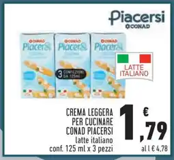 Conad CREMA LEGGERA PER CUCINARE CONAD PIACERSI offerta