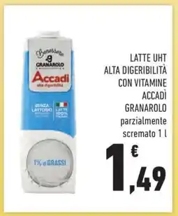 Conad LATTE UHT ALTA DIGERIBILITÀ CON VITAMINE ACCADI GRANAROLO offerta