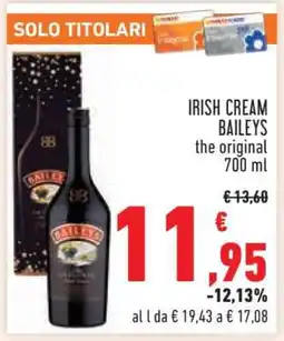 Conad IRISH CREAM BAILEYS the original 700 ml offerta