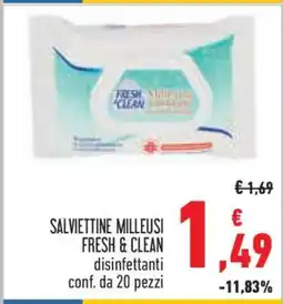 Conad SALVIETTINE MILLEUSI FRESH & CLEAN offerta