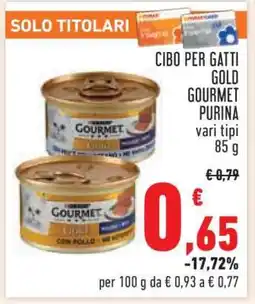 Conad Cibo per gatti Gold Gourmet Purina offerta