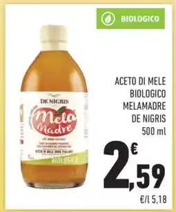 Conad Aceto di Mele Biologico Melamadre De Nigris offerta