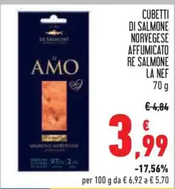Conad Cubetti di Salmone Norvegese Affumicato Re Salmone La Nef offerta