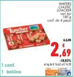 Conad Wafers Classic Loacker offerta
