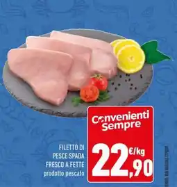 Conad FILETTO DI PESCE SPADA FRESCO A FETTE offerta
