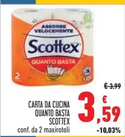 Conad CARTA DA CUCINA QUANTO BASTA SCOTTEX offerta