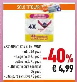 Conad Assorbenti con ali Nuvenia offerta