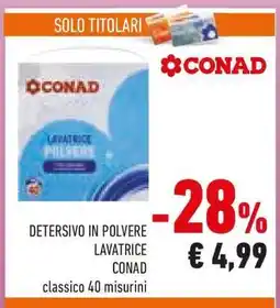 Conad DETERSIVO IN POLVERE LAVATRICE CONAD offerta