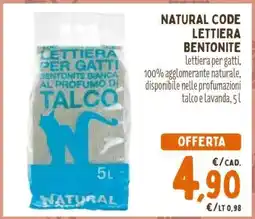 Conad NATURAL CODE LETTIERA BENTONITE offerta