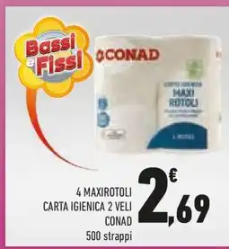 Conad 4 MAXIROTOLI CARTA IGIENICA 2 VELI CONAD offerta