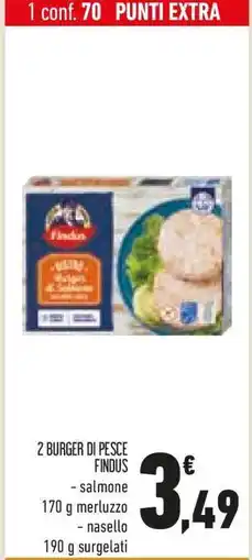 Conad 2 Burger di Pesce Findus offerta