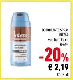 Conad DEODORANTE SPRAY INTESA offerta