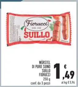 Conad Würstel di Puro Suino Suillo Fiorucci offerta