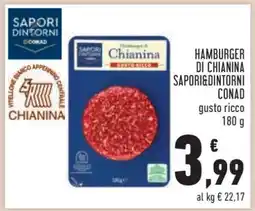 Conad HAMBURGER DI CHIANINA SAPORI&DINTORNI CONAD offerta