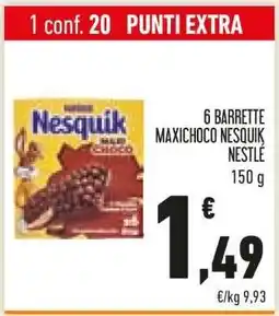 Conad 6 Barrette Maxichoco Nesquik Nestlé offerta