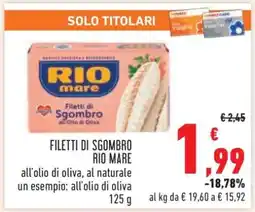 Conad Filetti di sgombro Rio Mare offerta