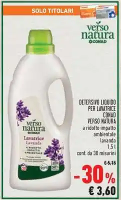 Conad Detersivo Liquido per Lavatrice Conad Verso Natura offerta