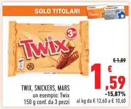 Conad TWIX, SNICKERS, MARS offerta