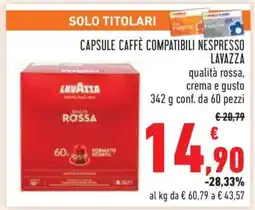 Conad Capsule Caffè Compatibili Nespresso Lavazza offerta