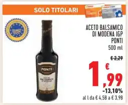 Conad ACETO BALSAMICO DI MODENA IGP PONTI 500 ml offerta