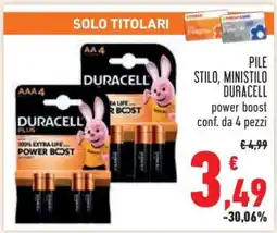 Conad PILE STILO, MINISTILO DURACELL offerta