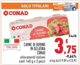 Conad Carne di bovino in gelatina CONAD offerta