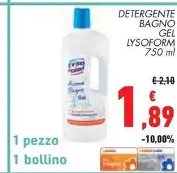 Conad DETERGENTE BAGNO GEL LYSOFORM 750 ml offerta