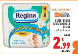 Conad Carta Igienica Cartacamomilla Regina offerta